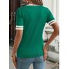 image:imageDokotoo Womens Lightweight Knit Top 2026 Chic V Neck Short Sleeve Sweater Cute Summer Tops Comfortable BlouseGreen