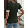 image:imageDokotoo Womens Lightweight Knit Top 2026 Chic V Neck Short Sleeve Sweater Cute Summer Tops Comfortable BlouseMoss Green