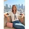 image:imageDokotoo Womens Lightweight Knit Top 2026 Chic V Neck Short Sleeve Sweater Cute Summer Tops Comfortable BlouseWhite