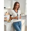 image:imageDokotoo Womens Lightweight Knit Top 2026 Chic V Neck Short Sleeve Sweater Cute Summer Tops Comfortable BlouseWhite