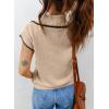 image:imageDokotoo Womens Short Sleeve Sweater Spring Summer Tops Button Collar Lightweight Knit Sweaters Vacation OutfitsApricot