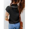 image:imageDokotoo Womens Short Sleeve Sweater Spring Summer Tops Button Collar Lightweight Knit Sweaters Vacation OutfitsBlack
