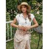 image:imageDokotoo Womens Short Sleeve Sweater Spring Summer Tops Button Collar Lightweight Knit Sweaters Vacation OutfitsWhite