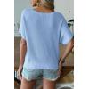 image:imageDokotoo Womens Short Sleeve Sweaters 2026 Summer Lightweight V Neck Pullover Tops Dressy Business Casual Blouses ClothesBeau Blue