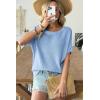 image:imageDokotoo Womens Short Sleeve Sweaters 2026 Summer Lightweight V Neck Pullover Tops Dressy Business Casual Blouses ClothesBeau Blue