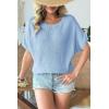 image:imageDokotoo Womens Short Sleeve Sweaters 2026 Summer Lightweight V Neck Pullover Tops Dressy Business Casual Blouses ClothesBeau Blue