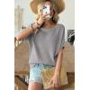 image:imageDokotoo Womens Short Sleeve Sweaters 2026 Summer Lightweight V Neck Pullover Tops Dressy Business Casual Blouses ClothesLight Grey