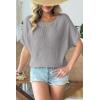 image:imageDokotoo Womens Short Sleeve Sweaters 2026 Summer Lightweight V Neck Pullover Tops Dressy Business Casual Blouses ClothesLight Grey