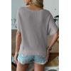 image:imageDokotoo Womens Short Sleeve Sweaters 2026 Summer Lightweight V Neck Pullover Tops Dressy Business Casual Blouses ClothesLight Grey