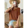 image:imageDokotoo Womens Short Sleeve Sweaters 2026 Summer Lightweight V Neck Pullover Tops Dressy Business Casual Blouses ClothesThai Curry