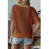 image:imageDokotoo Womens Short Sleeve Sweaters 2026 Summer Lightweight V Neck Pullover Tops Dressy Business Casual Blouses ClothesThai Curry