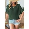 image:imageDokotoo Womens Short Sleeve Sweaters 2026 Summer Lightweight V Neck Pullover Tops Dressy Business Casual Blouses ClothesVineyard Green