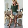 image:imageDokotoo Womens Short Sleeve Sweaters 2026 Summer Lightweight V Neck Pullover Tops Dressy Business Casual Blouses ClothesVineyard Green