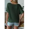 image:imageDokotoo Womens Short Sleeve Sweaters 2026 Summer Lightweight V Neck Pullover Tops Dressy Business Casual Blouses ClothesVineyard Green
