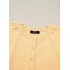 image:imageDokotoo Womens Summer Casual Puff Short Sleeve Cardigan Sweaters Lightweight Soft Crewneck Button Down Knit Sweater TopsApricot