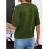 image:imageDokotoo Womens Summer Casual Puff Short Sleeve Cardigan Sweaters Lightweight Soft Crewneck Button Down Knit Sweater TopsGreen