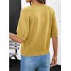 image:imageDokotoo Womens Summer Casual Puff Short Sleeve Cardigan Sweaters Lightweight Soft Crewneck Button Down Knit Sweater TopsYellow