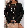 image:imageDokotoo Womens Summer Crochet Hollow Out Sweater Bell Sleeve Beach Coverup Casual Pullover Shirt Tops Vacation OutfitsBlack