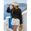 image:imageDokotoo Womens Summer Crochet Hollow Out Sweater Bell Sleeve Beach Coverup Casual Pullover Shirt Tops Vacation OutfitsBlack