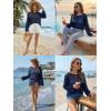 image:imageDokotoo Womens Summer Crochet Hollow Out Sweater Bell Sleeve Beach Coverup Casual Pullover Shirt Tops Vacation OutfitsNavy Blue