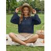 image:imageDokotoo Womens Summer Crochet Hollow Out Sweater Bell Sleeve Beach Coverup Casual Pullover Shirt Tops Vacation OutfitsNavy Blue