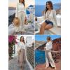 image:imageDokotoo Womens Summer Crochet Hollow Out Sweater Bell Sleeve Beach Coverup Casual Pullover Shirt Tops Vacation OutfitsWhite