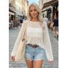 image:imageDokotoo Womens Summer Crochet Hollow Out Sweater Bell Sleeve Beach Coverup Casual Pullover Shirt Tops Vacation OutfitsWhite