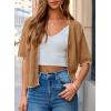 image:imageDokotoo Womens Summer Knit Tops 2026 Textured Button Down Shirts Casual V Neck Short Sleeve Cotton BlousesBrown