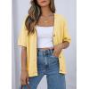 image:imageDokotoo Womens Summer Knit Tops 2026 Textured Button Down Shirts Casual V Neck Short Sleeve Cotton BlousesYellow