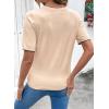 image:imageDokotoo Womens Summer Short Sleeve Sweater Pullover Knit Top Beach Vacation ClothesApricot