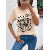image:imageDokotoo Womens Summer Short Sleeve Sweater Pullover Knit Top Beach Vacation ClothesApricot
