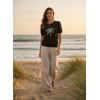 image:imageDokotoo Womens Summer Short Sleeve Sweater Pullover Knit Top Beach Vacation ClothesBlack