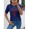 image:imageDokotoo Womens Summer Short Sleeve Sweater Pullover Knit Top Beach Vacation ClothesNavy Blue