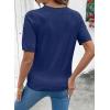 image:imageDokotoo Womens Summer Short Sleeve Sweater Pullover Knit Top Beach Vacation ClothesNavy Blue