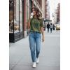 image:imageDokotoo Womens Summer Short Sleeve Sweater Pullover Knit Top Beach Vacation ClothesVineyard Green