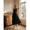 image:imageDokotoo Womens Summer Sleeveless Maxi Dress 2026 Casual Crewneck Twist Knot Stretch a Line Dress with PocketBlack