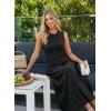 image:imageDokotoo Womens Summer Sleeveless Maxi Dress 2026 Casual Crewneck Twist Knot Stretch a Line Dress with PocketBlack