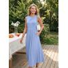 image:imageDokotoo Womens Summer Sleeveless Maxi Dress 2026 Casual Crewneck Twist Knot Stretch a Line Dress with PocketMyosotis