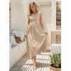 image:imageDokotoo Womens Summer Sleeveless Maxi Dress 2026 Casual Crewneck Twist Knot Stretch a Line Dress with PocketParchment
