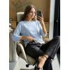 image:imageDokotoo Womens Wool Blend Sweaters Crewneck 34 Sleeve for Spring Summer 2026 Trendy Ruffle Casual Knit Pullover TopsBeau Blue