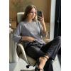 image:imageDokotoo Womens Wool Blend Sweaters Crewneck 34 Sleeve for Spring Summer 2026 Trendy Ruffle Casual Knit Pullover TopsMedium Grey
