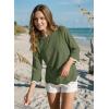 image:imageDokotoo Womens Wool Blend Sweaters Crewneck 34 Sleeve for Spring Summer 2026 Trendy Ruffle Casual Knit Pullover TopsVineyard Green