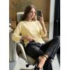 image:imageDokotoo Womens Wool Blend Sweaters Crewneck 34 Sleeve for Spring Summer 2026 Trendy Ruffle Casual Knit Pullover TopsYellow Cream