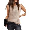 image:imageDokotoo Sleeveless Sweater Tops for Women 2026 Crochet Tank Top Summer Clothes Beach Vacation Outfits Resort WearApricot