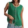 image:imageDokotoo Vest Tops for Women 2026 Button Up Color Block Casual Sweater Vests Trendy Spring Summer TopsGreen