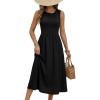 image:imageDokotoo Womens Summer Sleeveless Maxi Dress 2026 Casual Crewneck Twist Knot Stretch a Line Dress with PocketBlack