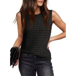 image:imageDokotoo Sleeveless Sweater Tops for Women 2026 Crochet Tank Top Summer Clothes Beach Vacation Outfits Resort WearBlack
