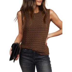 image:imageDokotoo Sleeveless Sweater Tops for Women 2026 Crochet Tank Top Summer Clothes Beach Vacation Outfits Resort WearBrown
