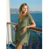 image:imageDokotoo Swimsuit Cover Up for Women 2026 Crochet Bathing Suit Coverups Hollow Out Knit Tassel Beach Dress for VacationFour Leaf Clover