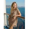 image:imageDokotoo Swimsuit Cover Up for Women 2026 Crochet Bathing Suit Coverups Hollow Out Knit Tassel Beach Dress for VacationLight French Beige